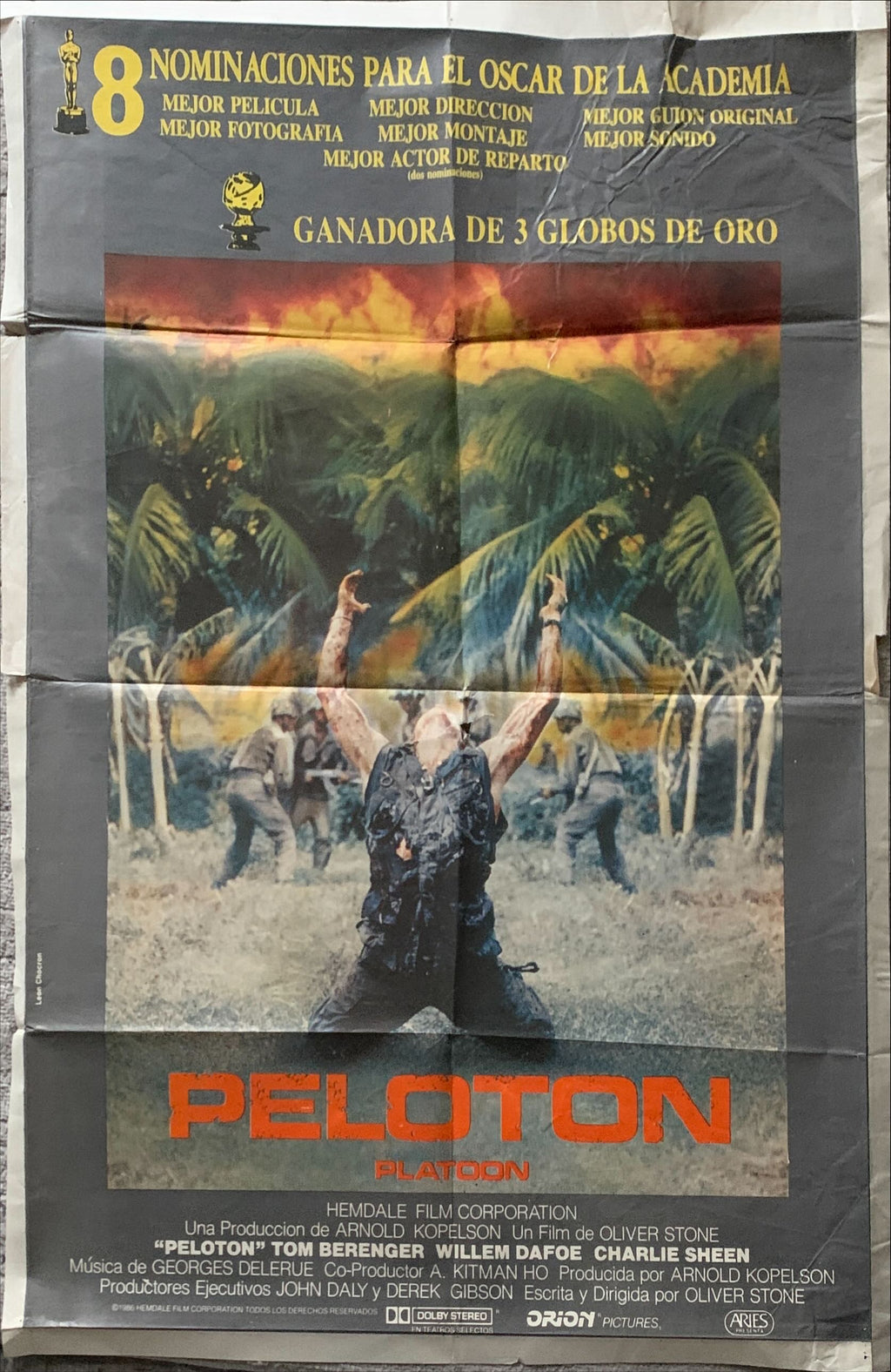 Platoon Argentinean movie poster '86 Oliver Stone