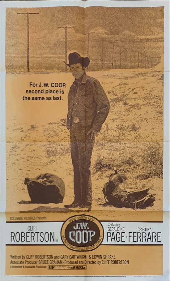 J.W. Coop, 1sh 1972 great full-length image of rodeo cowboy Cliff Robertson