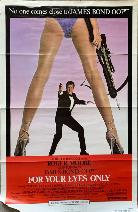 For your eyes only, 1sh 1981 no one comes close to Roger Moore as super spy James Bond 007