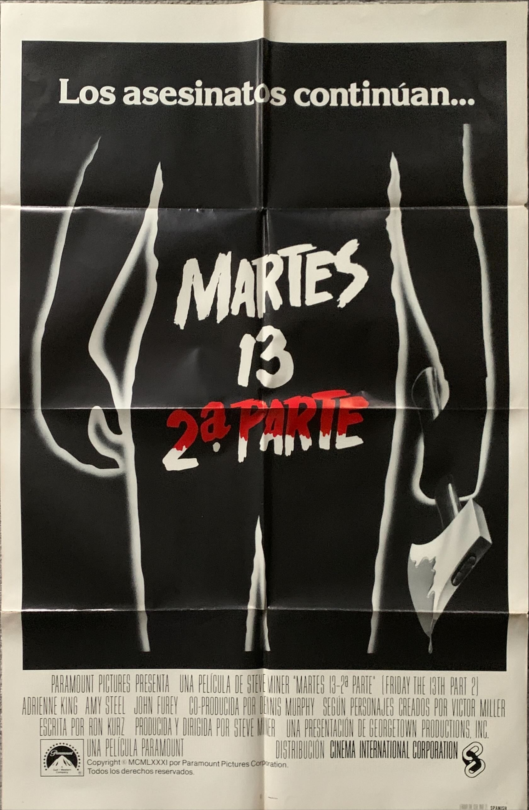 FRIDAY THE 13TH PART 2 (1981) ONE SHEET MOVIE POSTER - SPAN