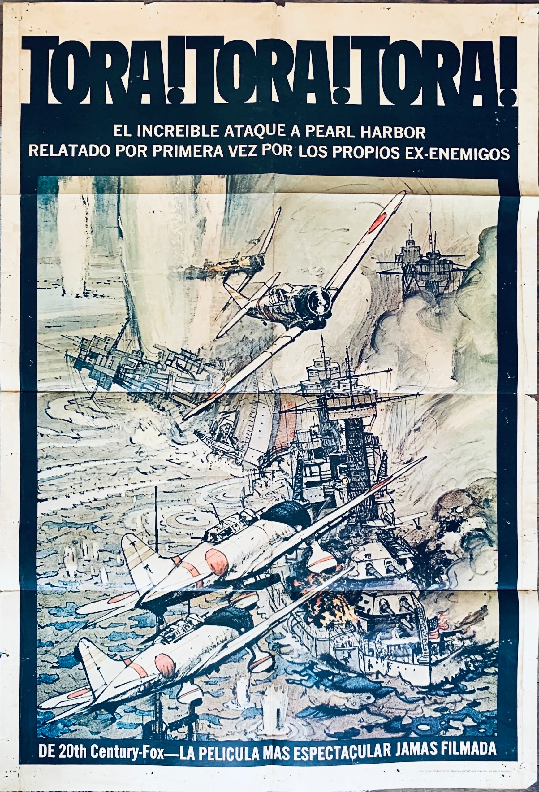 Tora Tora Tora, int'l Spanish language 1sh 1970 the attack on Pearl Harbor, Bob McCall art