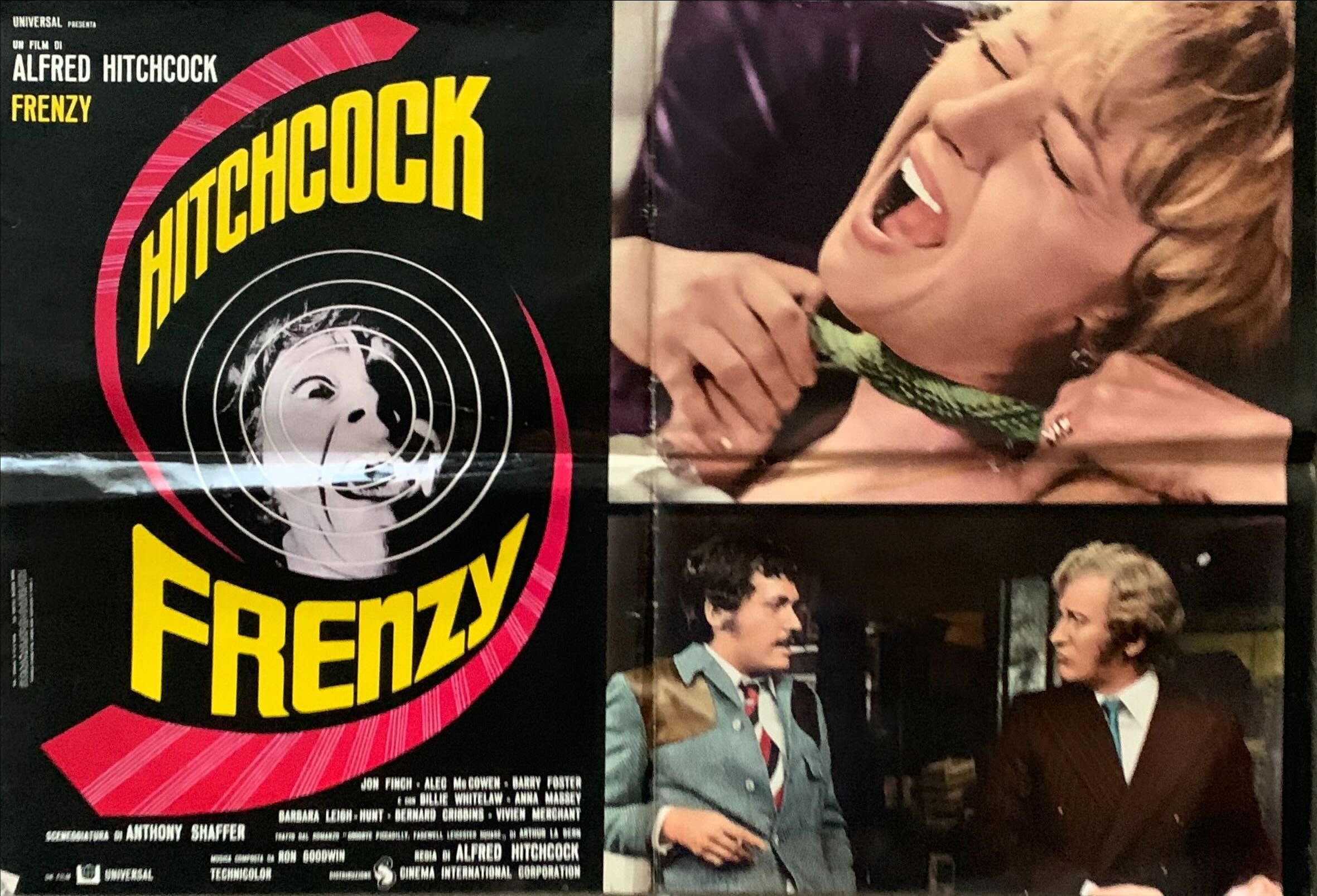 Frenzy 9 Italian 18x26 pbustas 1972 Shaffer, Alfred Hitchcock's shocking masterpiece