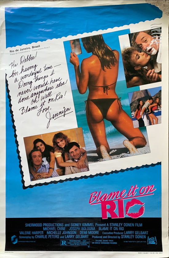 Blame it on Rio, 1sh 1984 Demi Moore, Michael Caine, super sexy postcard image