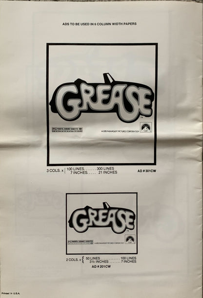 Grease pressbook '78 John Travolta & Olivia Newton-John