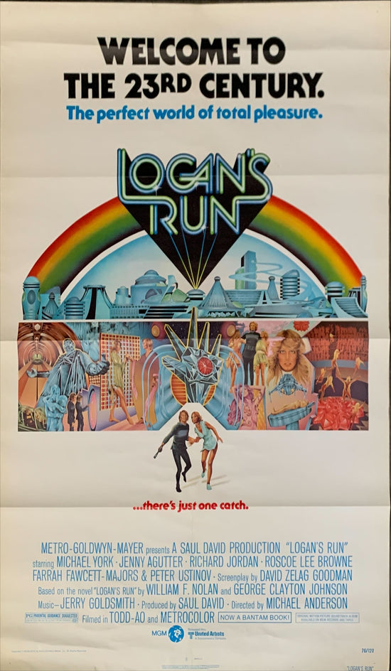 Logans Run, 1sh 1976 art of Michael York & Jenny Agutter