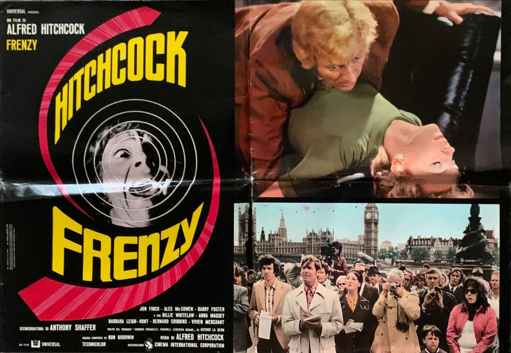 Frenzy 9 Italian 18x26 pbustas 1972 Shaffer, Alfred Hitchcock's shocking masterpiece