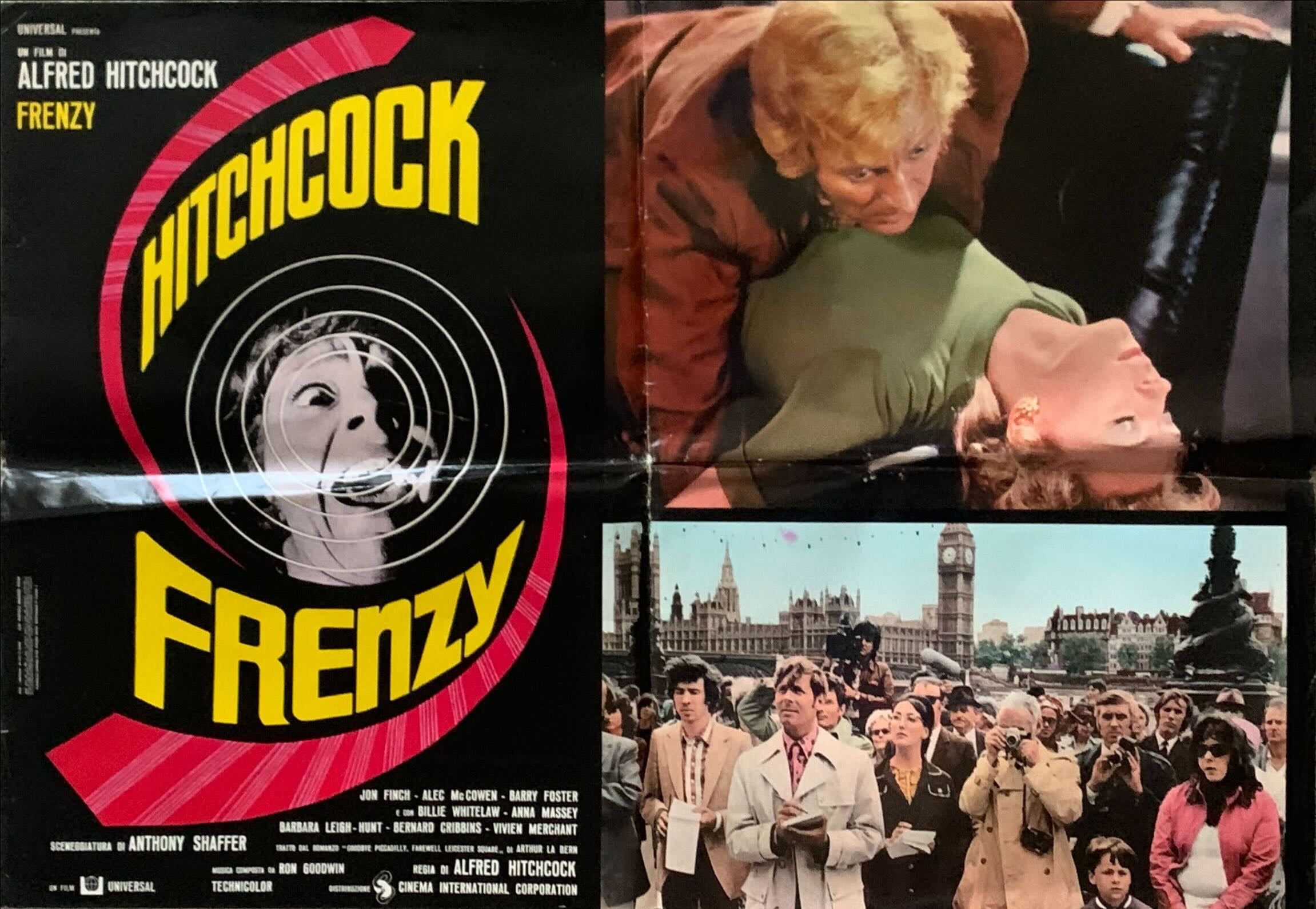 Frenzy 9 Italian 18x26 pbustas 1972 Shaffer, Alfred Hitchcock's shocking masterpiece