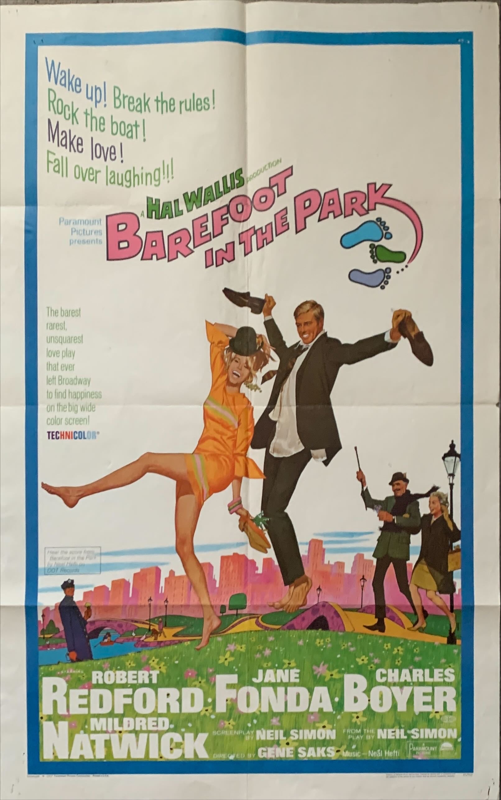 Barefoot in the Park 1sh 1967 McGinnis art of Robert Redford & Jane Fonda in Central Park