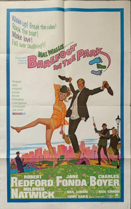 Barefoot in the Park 1sh 1967 McGinnis art of Robert Redford & Jane Fonda in Central Park