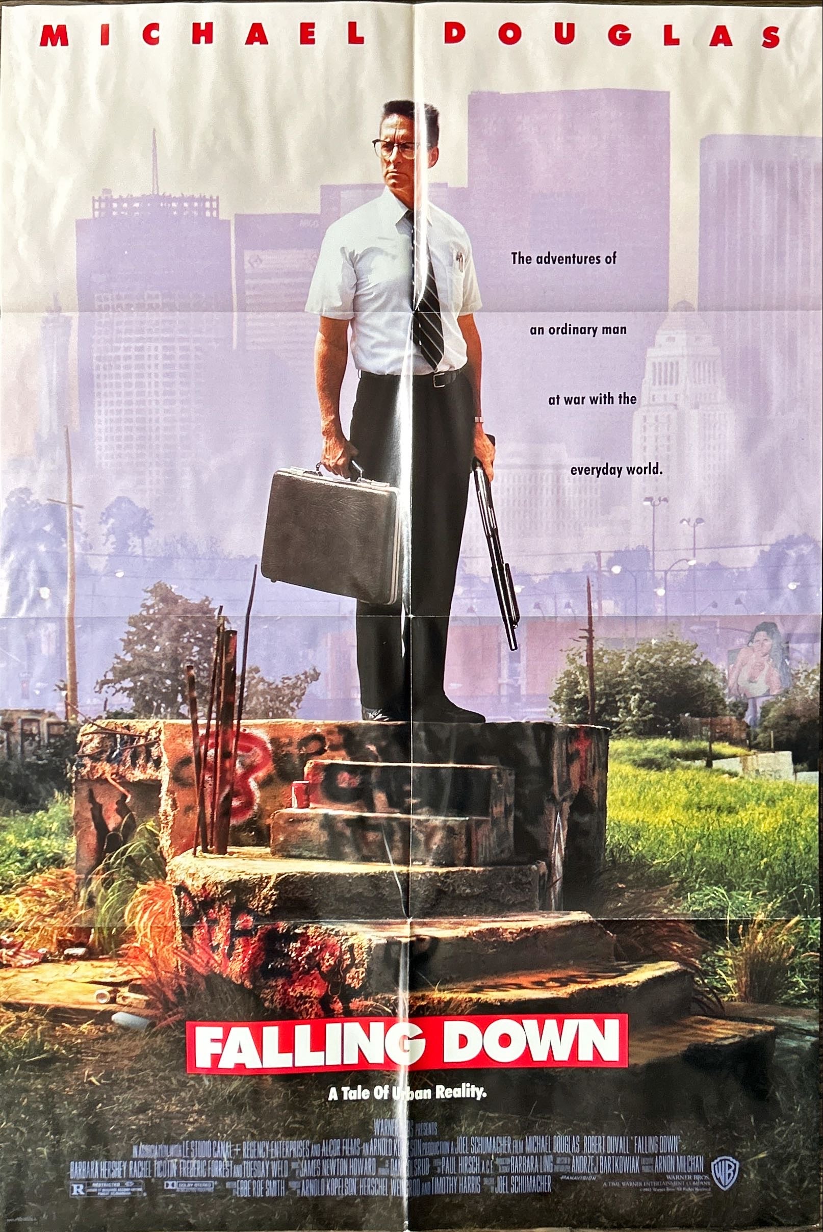 Falling Down 1sh 1992 directed by Joel Schumacher, Michael Douglas