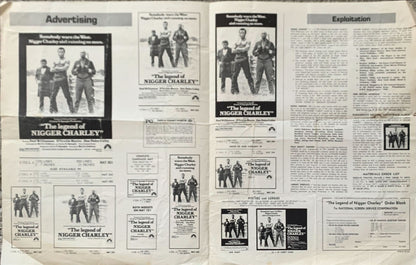 The Legend of N***** Charley pressbook '72 slave to outlaw Fred Williamson ain't running no more