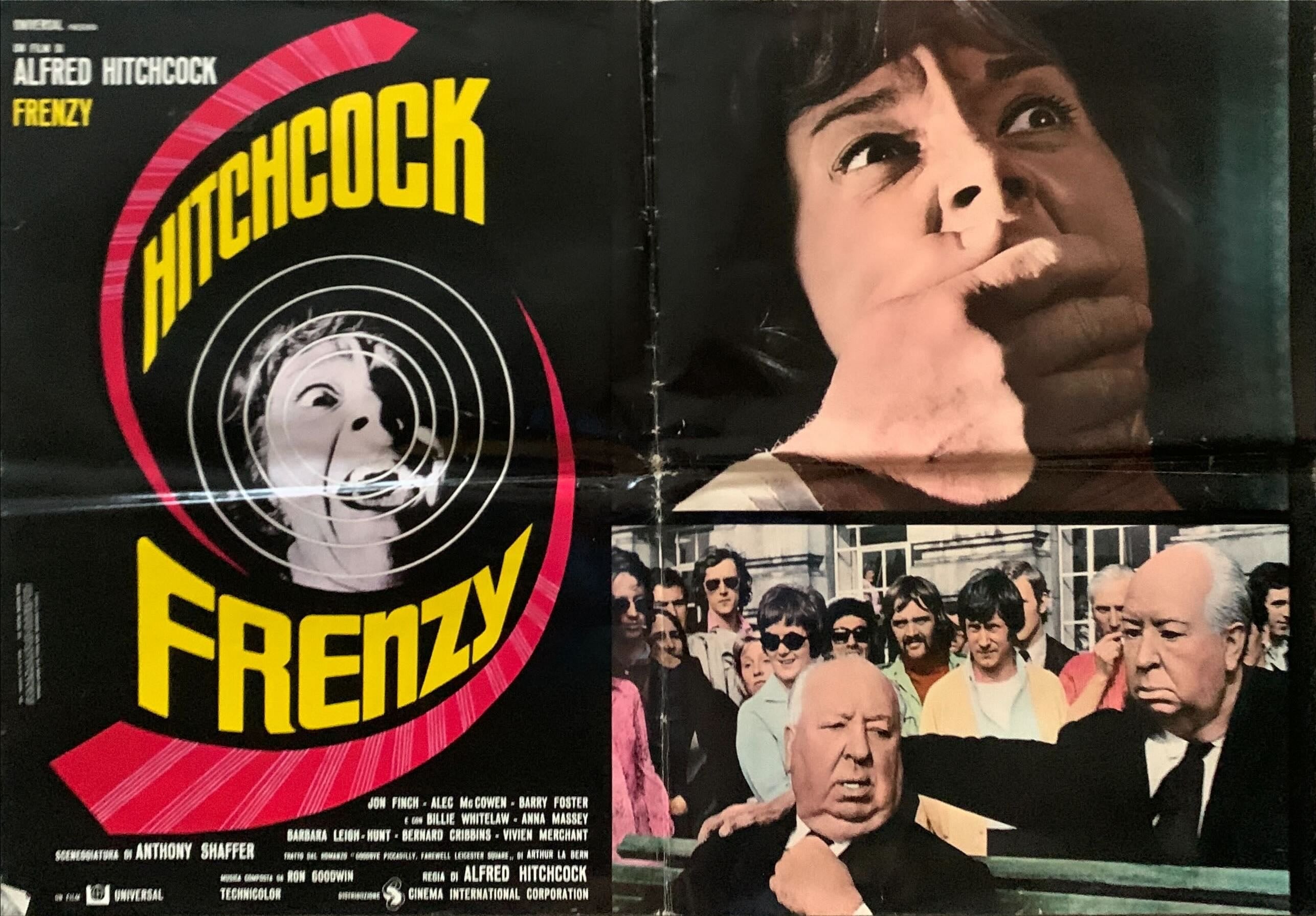 Frenzy 9 Italian 18x26 pbustas 1972 Shaffer, Alfred Hitchcock's shocking masterpiece