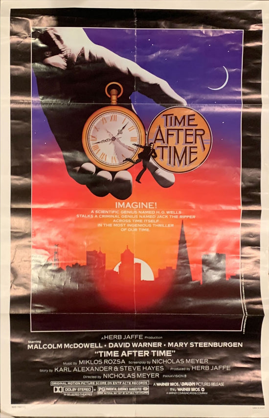 Time after Time, 1sh 1979 Malcolm McDowell as H.G. Wells, David Warner as Jack the Ripper