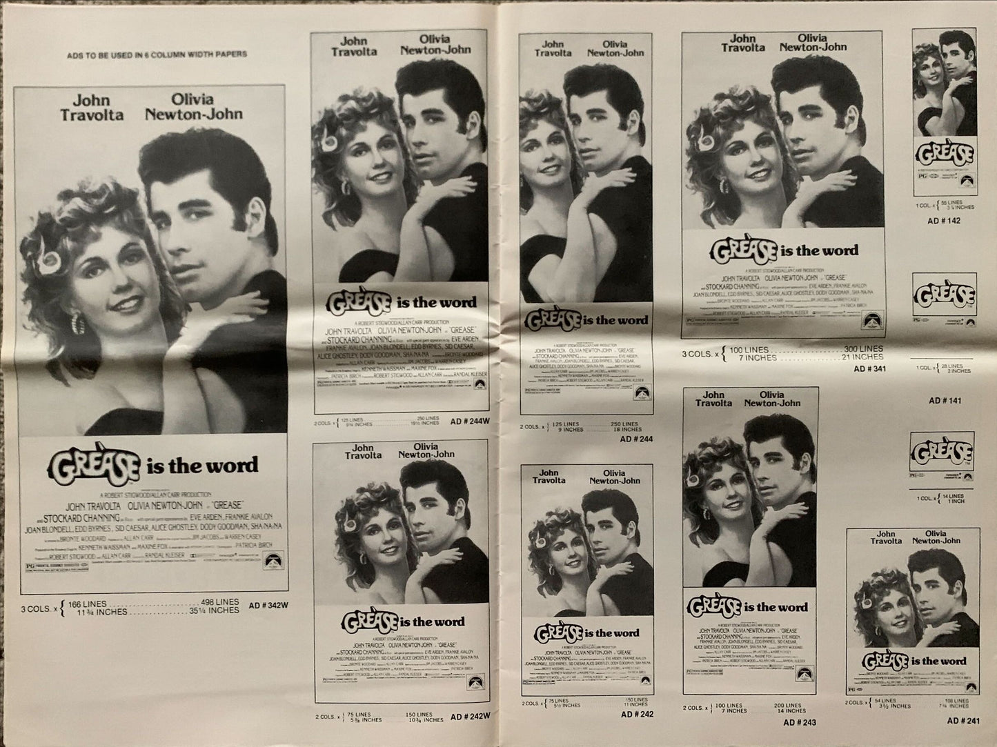 Grease pressbook '78 John Travolta & Olivia Newton-John