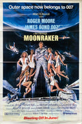 Moonraker, style B int'l teaser 1sh 1979 Goozee art of Moore as James Bond & sexy girls