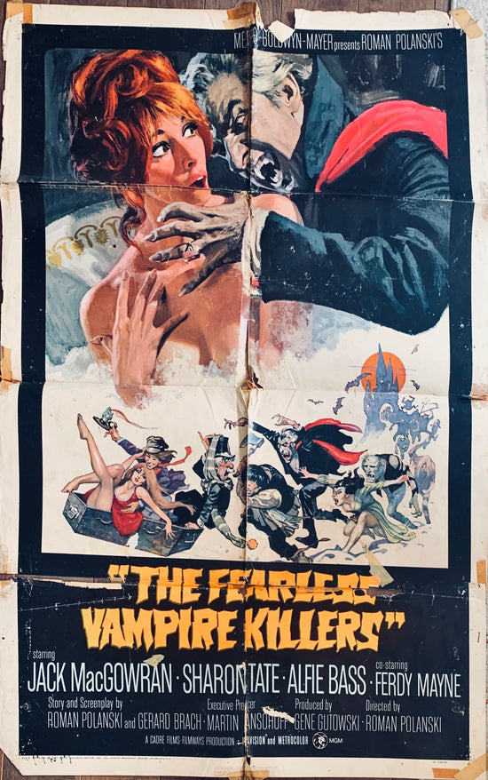 The Fearless Vampire Killers style B 1sh 1967 great Frank Frazetta art, plus Tate attacked