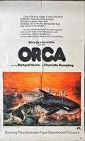 Orca the killer whale advance 1sh 1977 artwork of attacking Killer Whale by John Berkey, it kills for revenge