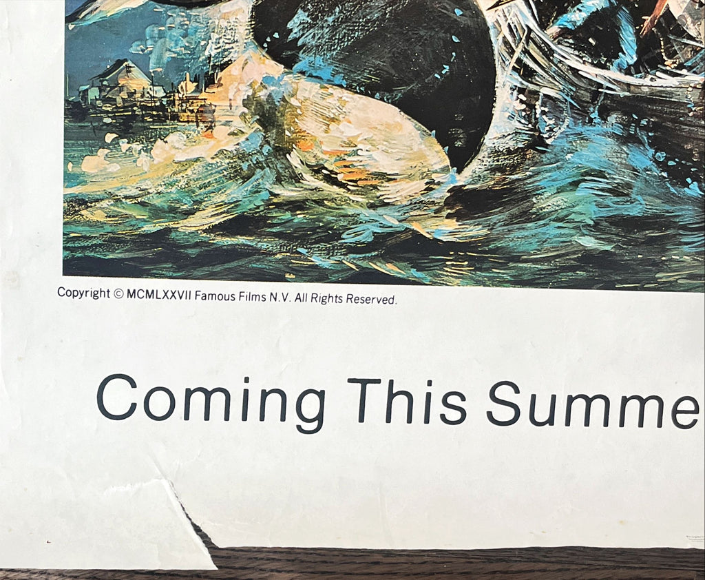 Orca the killer whale advance 1sh 1977 artwork of attacking Killer Whale by John Berkey, it kills for revenge