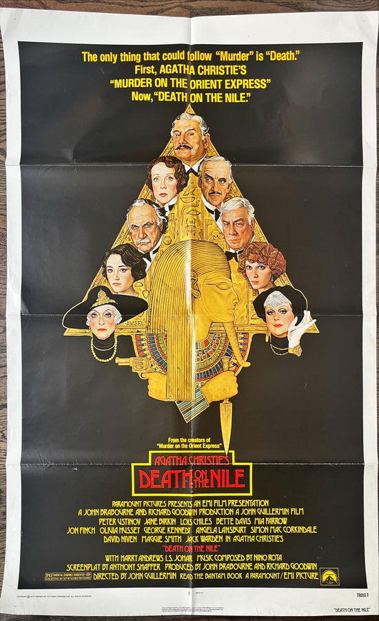 Death on the Nile 1sh 1978 Peter Ustinov, Agatha Christie, great Richard Amsel art