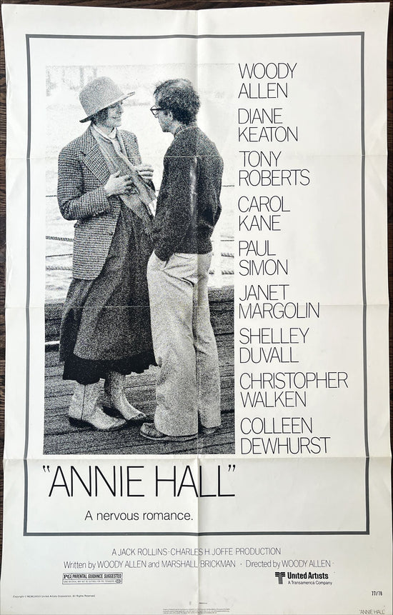 Annie Hall, 1sh 1977 full-length Woody Allen & Diane Keaton in a nervous romance!