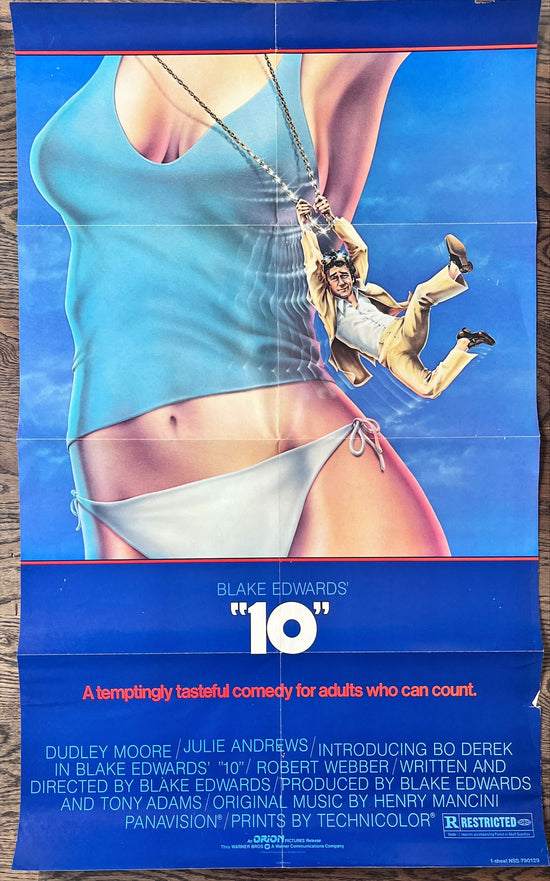 Ten, 1sh 1979 Blake Edwards, Alvin art of Dudley Moore, sexy Bo Derek, no border design