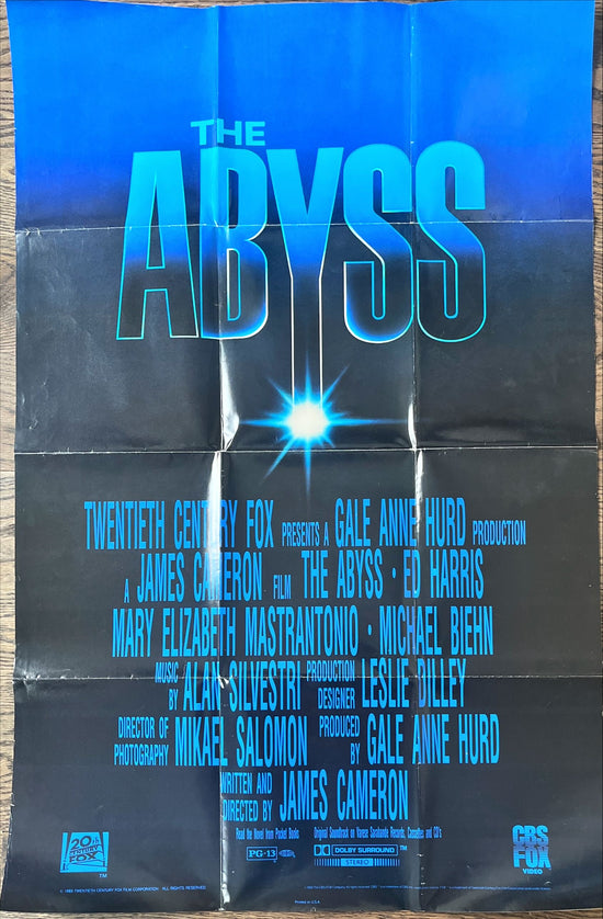 The abyss video poster 1989 James Cameron, Ed Harris, Mary Elizabeth Mastrantonio