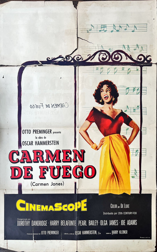 Carmen Jones, Spanish, 1sh 1954 Otto Preminger, great art of sexy Dorothy Dandridge, Bizet opera