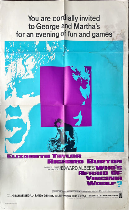 Who is afraid of Virginia Woolfe, 1sh 1966 Elizabeth Taylor, Richard Burton, Mike Nichols