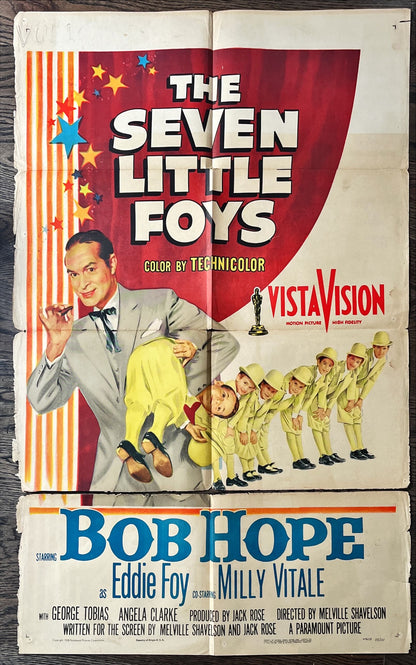 Seven little Foys 1sh 1955 Bob Hope performing on stage with his seven kids in wacky outfits