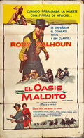 Apache territory, Spanish movie poster, one-sheet '58 Rory Calhoun w/ pistol drawn, from Louis L'Amour's novel!