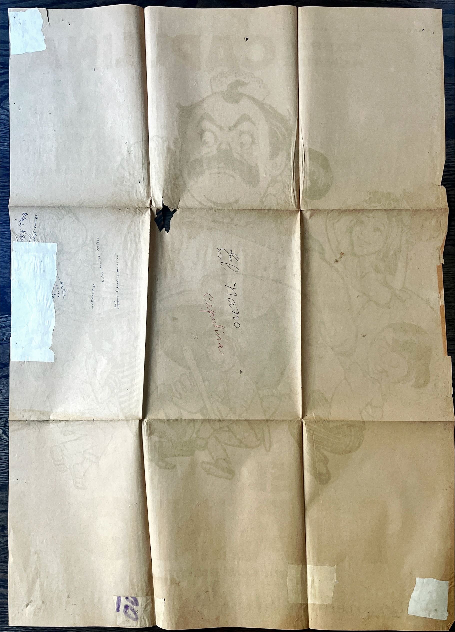 El Nano Mexican poster '71 wacky artwork of Gaspar Henaine surrounded by kids