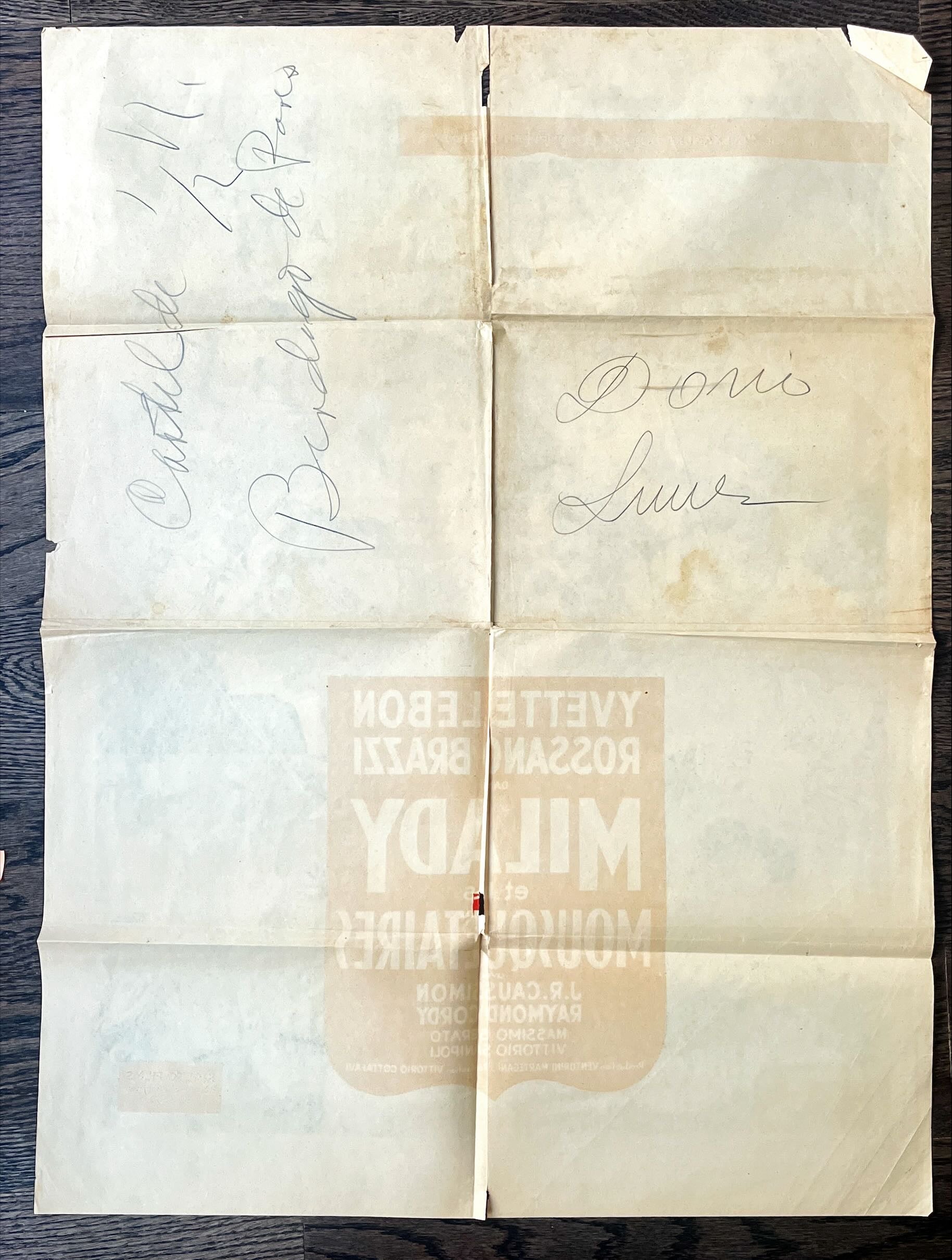 Miladi et les musketaires French 24x32 1953 Rossano Brazzi, Yvette Lebon, Angelo Cesselon art