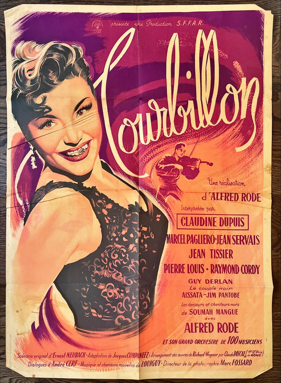 Tourbillon French 24x32 1954 art of sexy Monique Aissata, Raymond Cordy