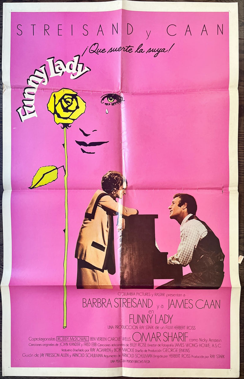 Funny lady, Spanish movie poster int'l 1sh 1975 Barbra Streisand, James Caan, Sharif