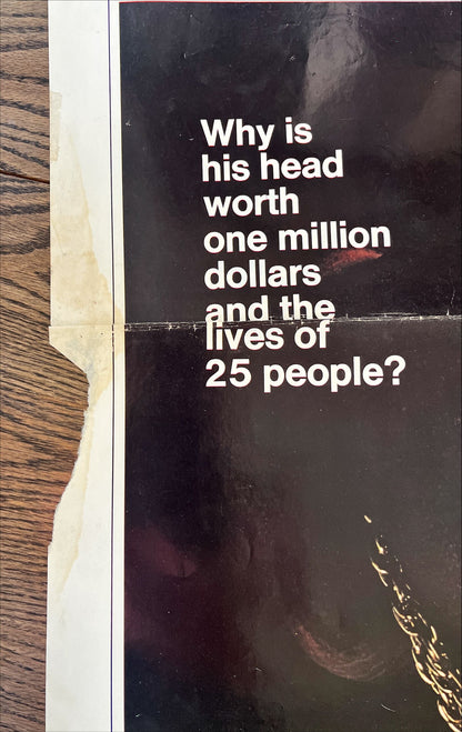 Bring me the head of Alfredo Garcia, advance 1sh 1974 it's worth $1,000,000 & 25 lives