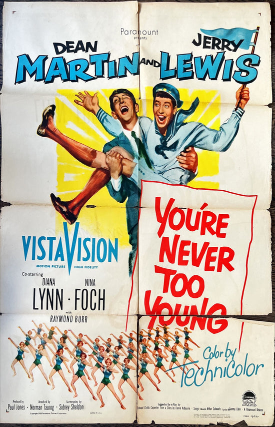 You’re never too young, 1sh 1955 great image of Dean Martin & wacky Jerry Lewis