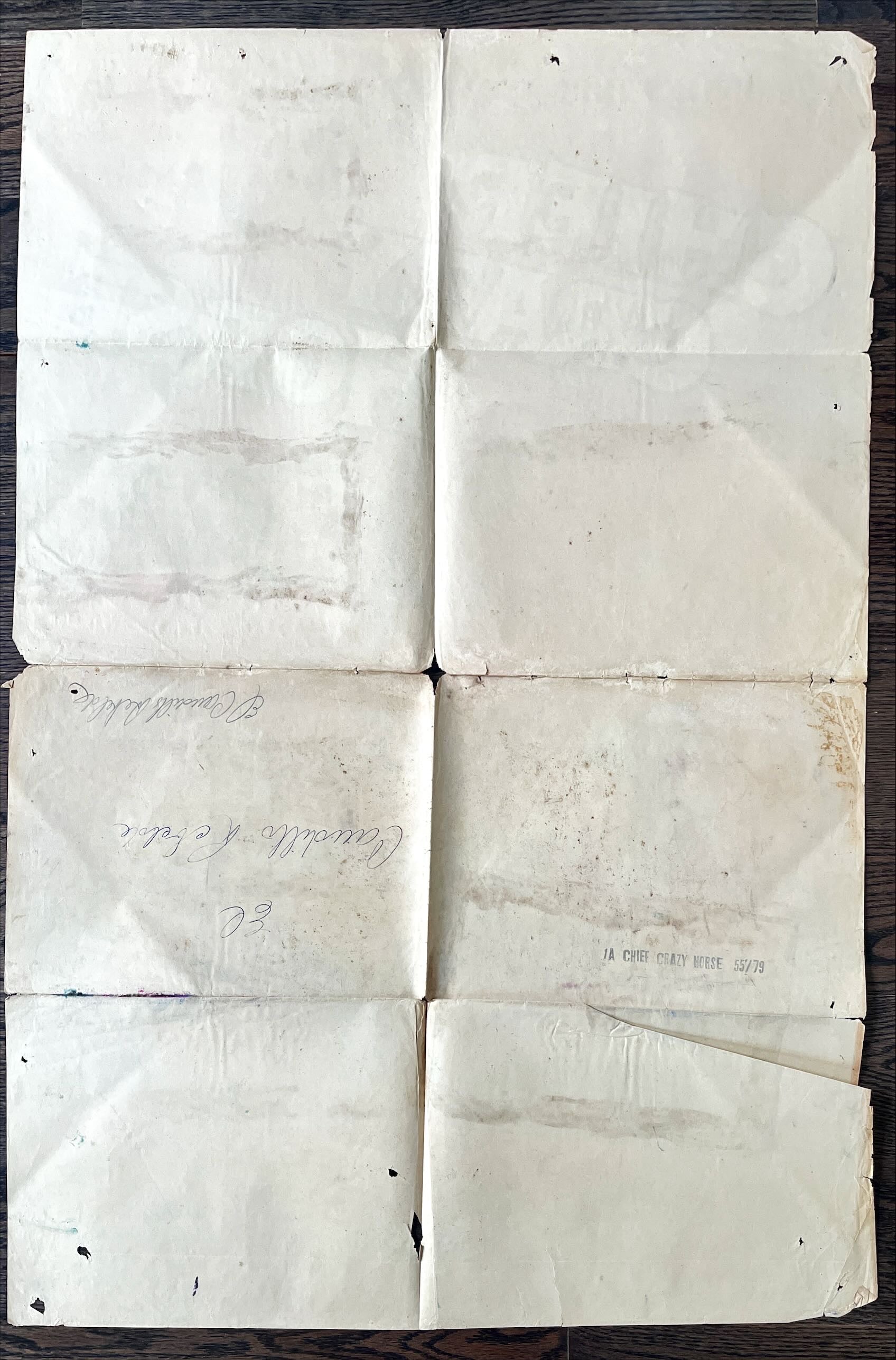 Chief crazy horse, 1sh '55 Native American Indian Victor Mature smashed Custer