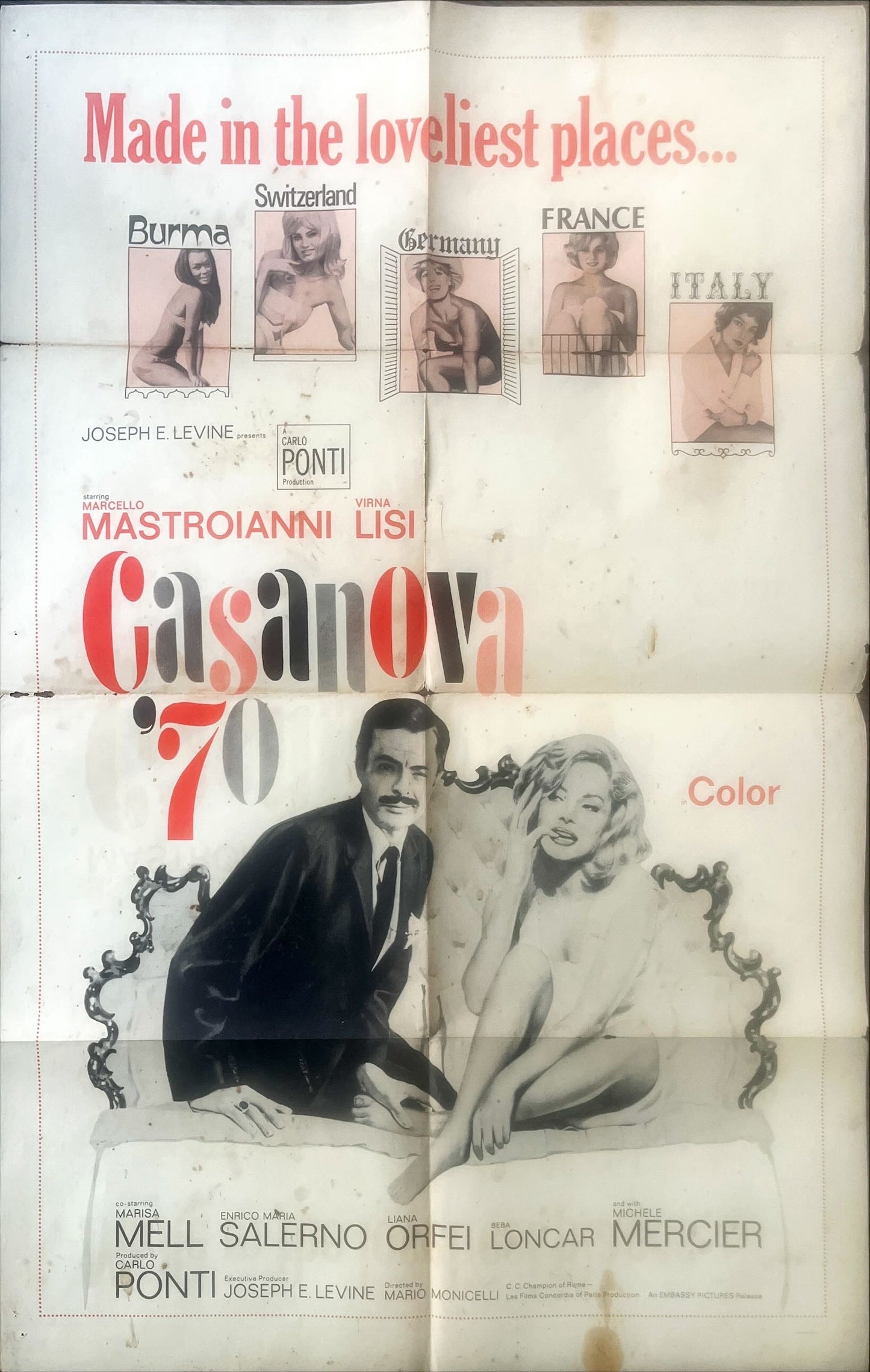 Casanova, 70, 1sh 1965 Marcello Mastroianni, super sexy Virna Lisi!