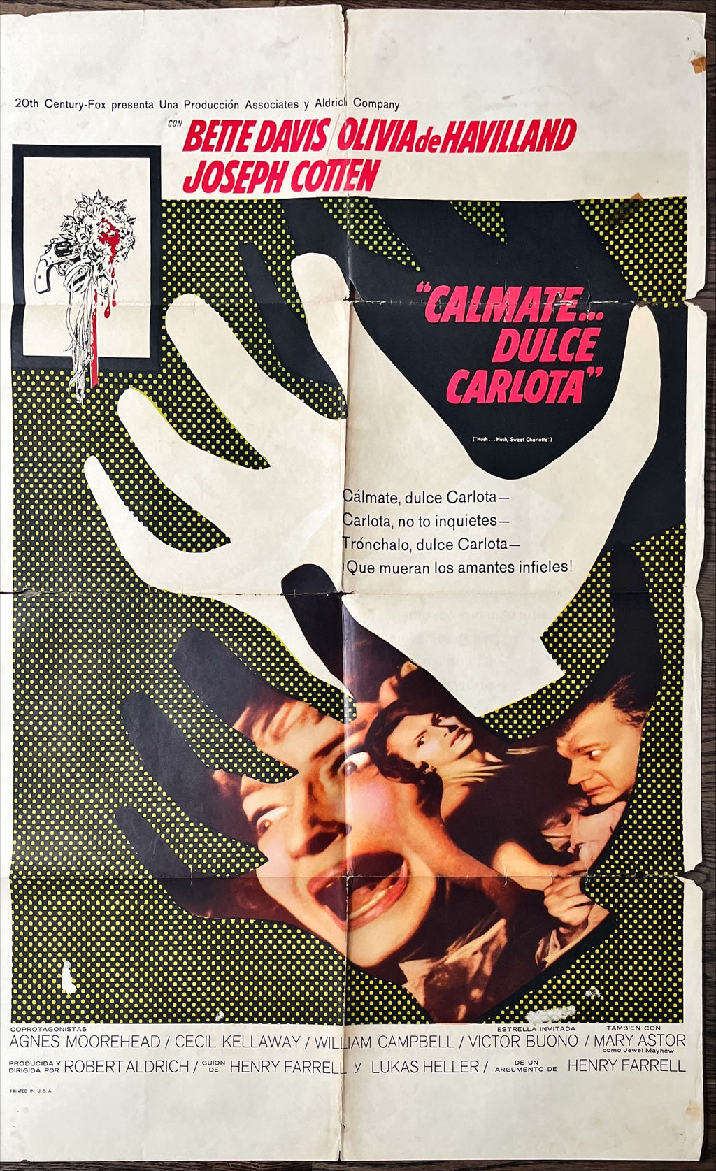 Hush, hush, sweet Charlotte, spanish original one sheet, 1sh 1965 Bette Davis, Olivia de Havilland, Robert Aldrich