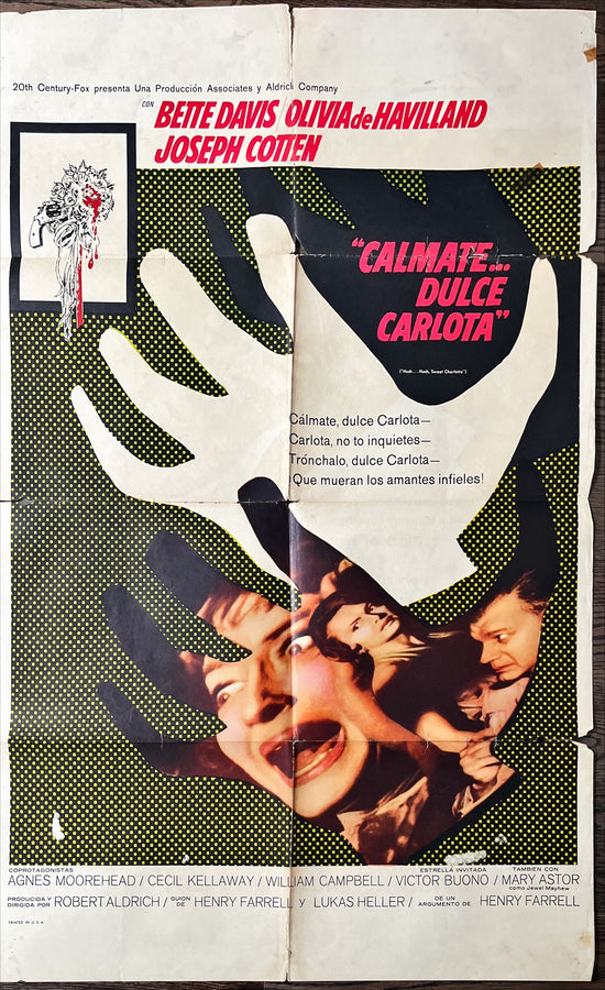 Hush, hush, sweet Charlotte, spanish original one sheet, 1sh 1965 Bette Davis, Olivia de Havilland, Robert Aldrich