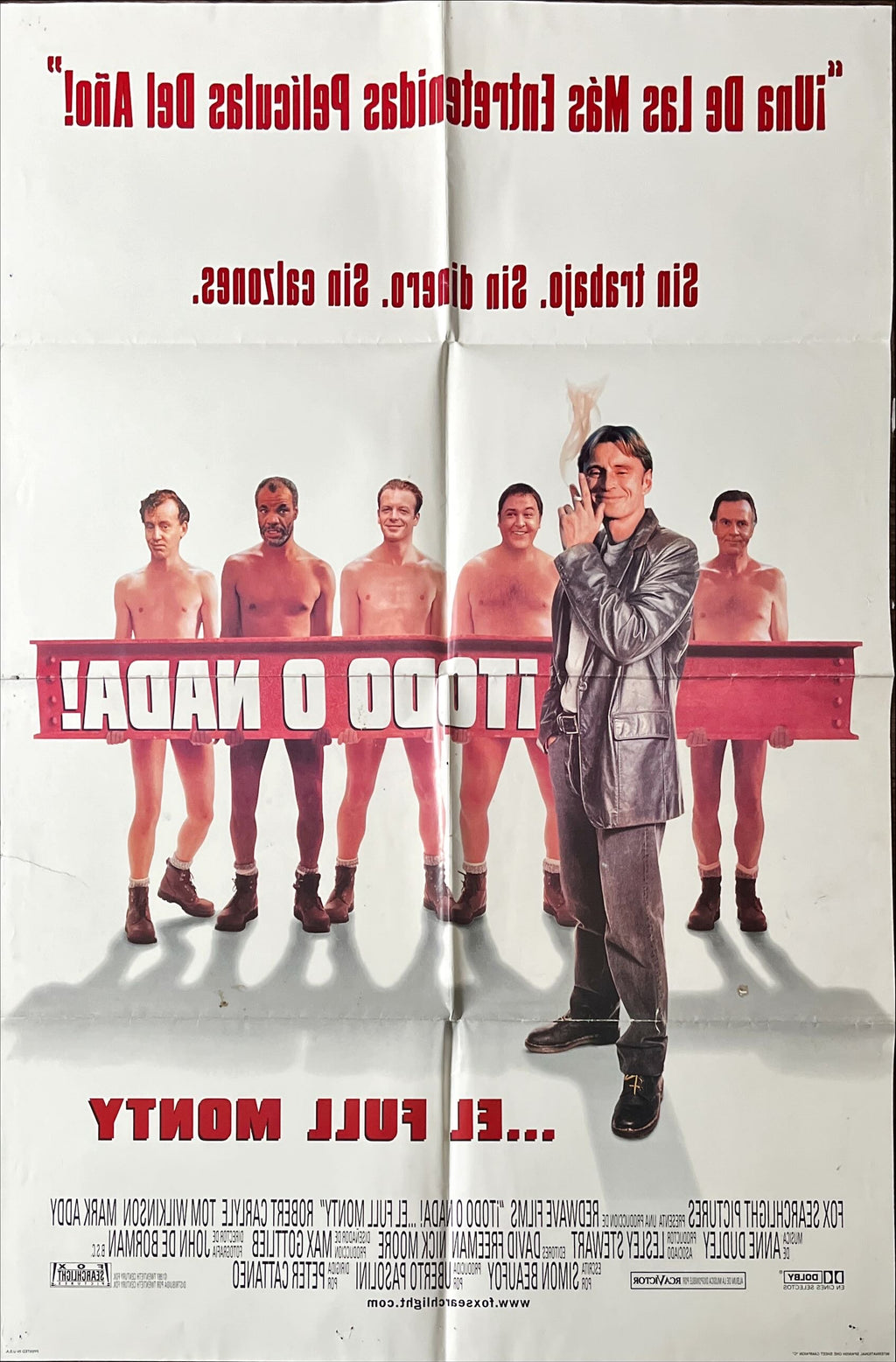 The full Monty, Spanish movie poster, style C int'l DS 1sh 1997 Peter Cattaneo, Robert Carlyle, Tom Wilkinson, Addy