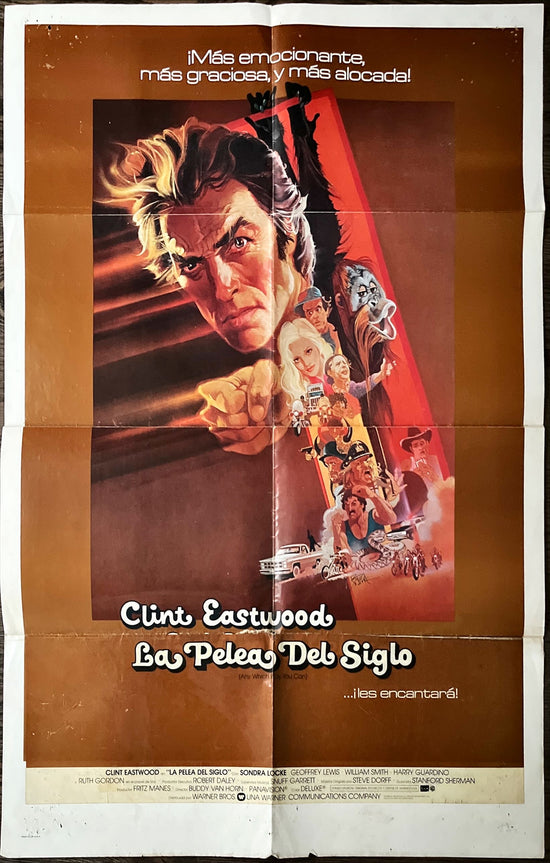 Any which way you can, spanish 1sh 1978 art of Clint Eastwood & Clyde the orangutan by Bob Peak