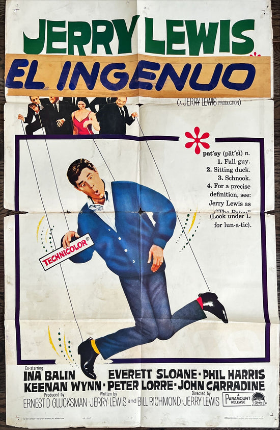 The Patsy,  1sh 1964 wacky image of Jerry Lewis hanging from strings like a puppet