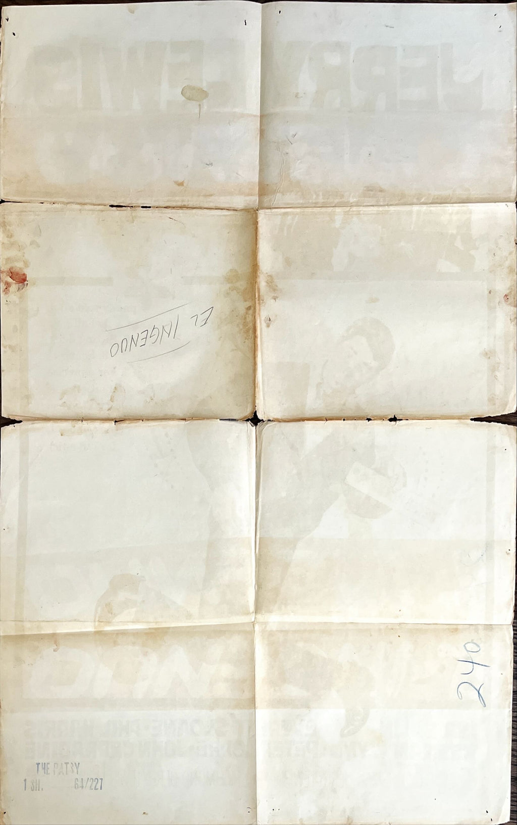 The Patsy,  1sh 1964 wacky image of Jerry Lewis hanging from strings like a puppet