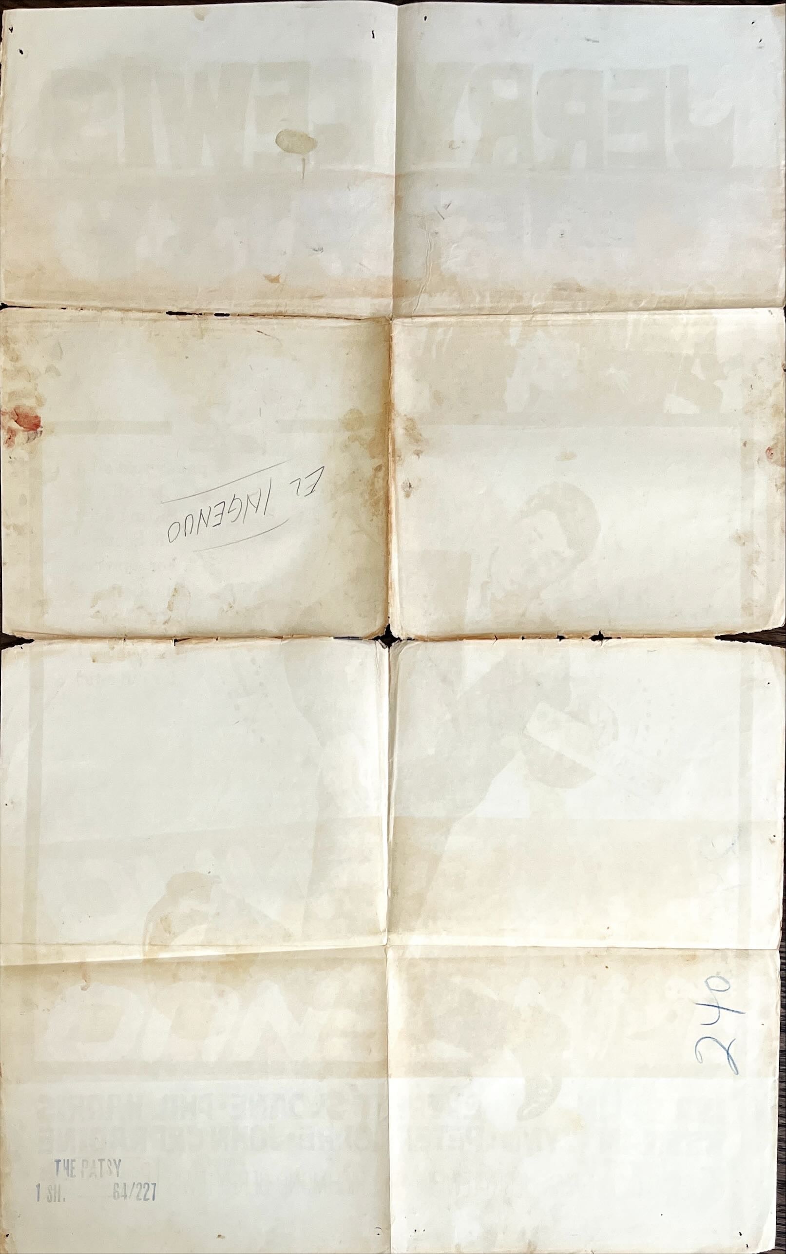 The Patsy,  1sh 1964 wacky image of Jerry Lewis hanging from strings like a puppet