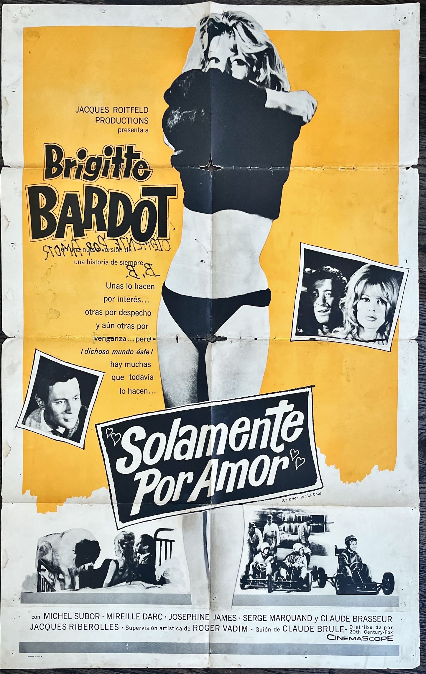 La bride sur le cou,Spanish/U.S. 1sh '63 sexy full-length Brigitte Bardot undressing, Roger Vadim