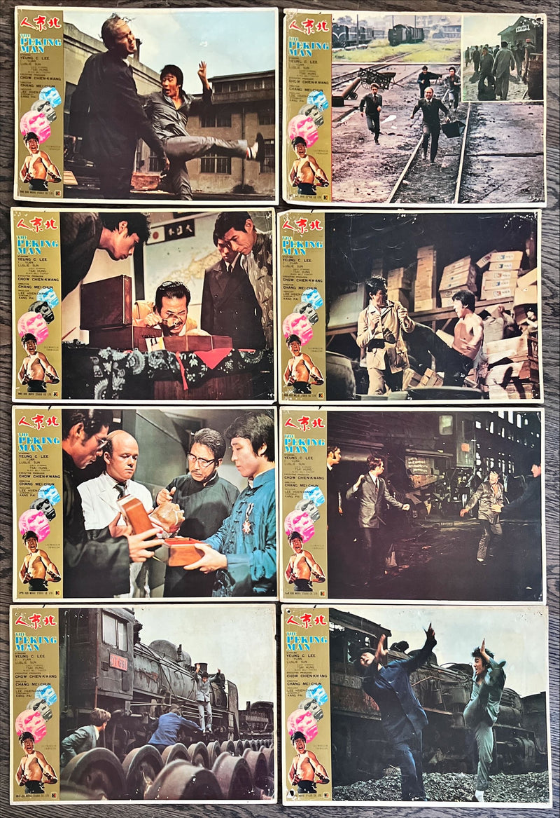 The Peking man lobby cards,8 Hong Kong LCs '75 great images of Chinese kung fu fighters