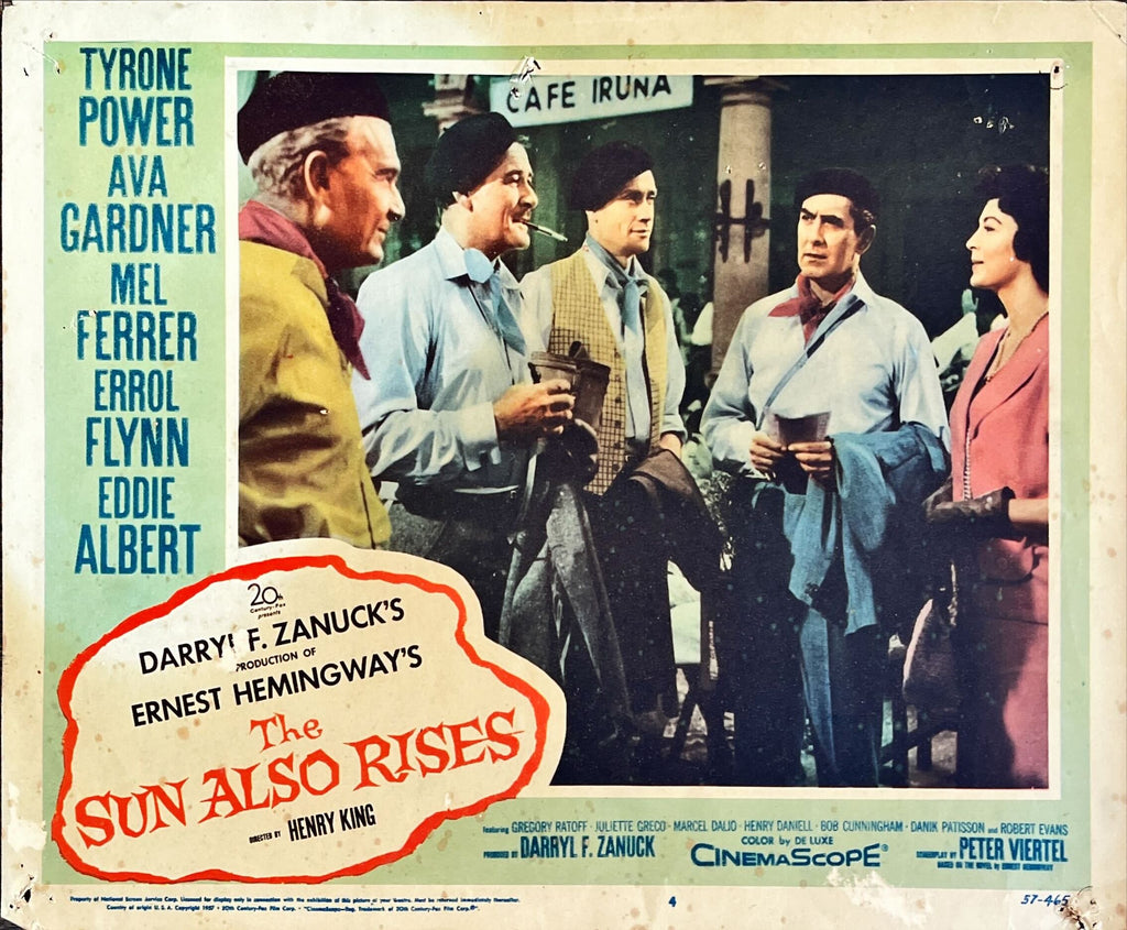 The sun also rises, LC #4 '57 Ava Gardner, smoking Errol Flynn, Mel Ferrer, Tyrone Power