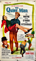 Quiet man, 1sh R1957 great image of John Wayne carrying Maureen O'Hara, John Ford classic