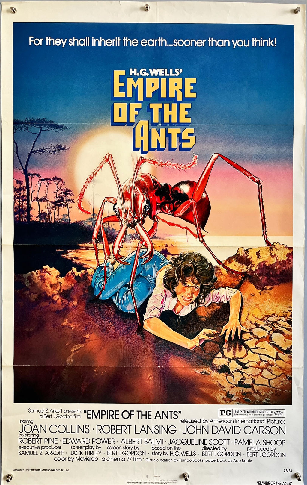 Empire of the ants, 1sh 1977 H.G. Wells, great Drew Struzan art of monster attacking